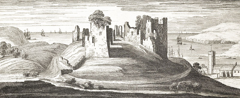 A 1740's etching of Newport Castle