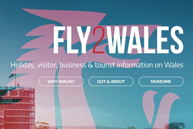 Fly 2 Wales website