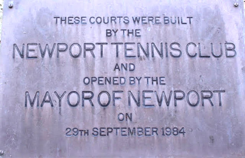 Tennis Courts Opening Plaque