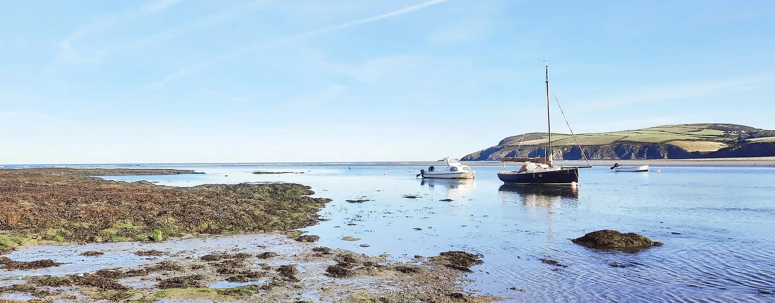 Parrog beach, the Nevern Estuary and Morfa Head in the background