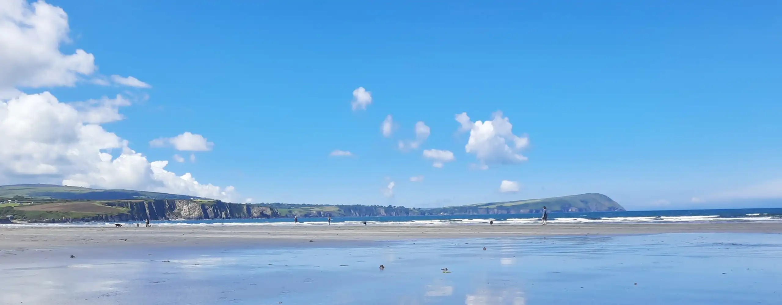 Newport Sands and the cliffs towards Dinas Island