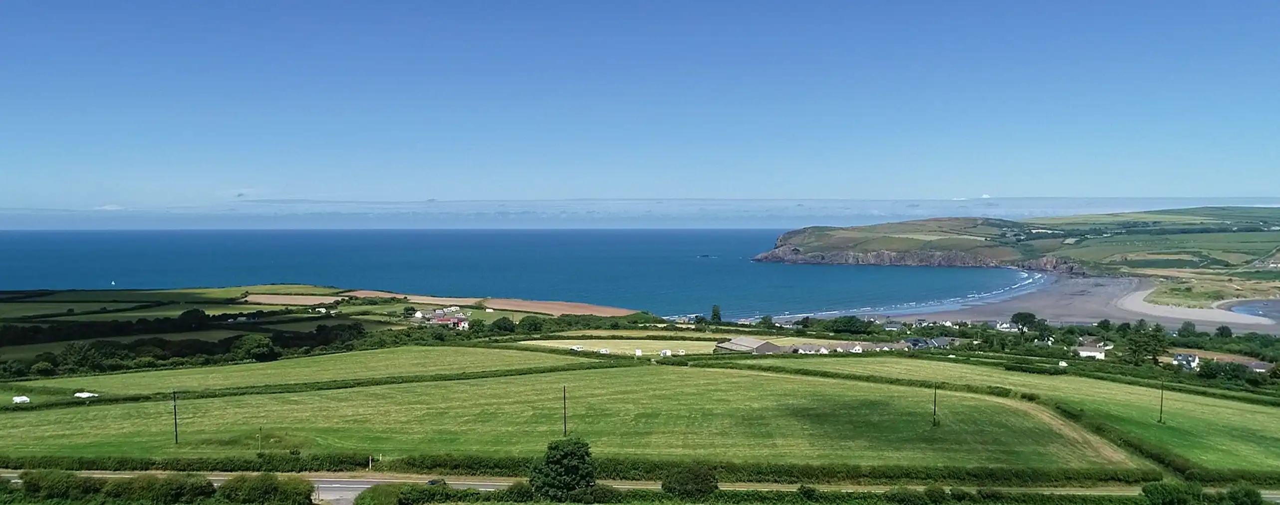 Drone view of the bay from the garden